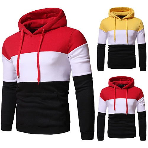 Men's Pullover Hoodie Sweatshirt Color Block Hooded Daily non-printing Casual Hoodies Sweatshirts Yellow Red
Men's Pullover Hoodie Sweatshirt Color Block Hooded Daily non-printing Casual Hoodies Sweatshirts Yellow Red
