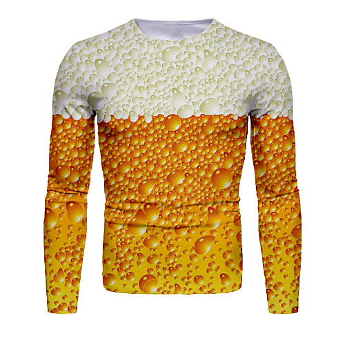 Men's T shirt Shirt 3D Print Graphic Beer Print Long Sleeve Daily Tops Basic Elegant Round Neck White
Men's T shirt Shirt 3D Print Graphic Beer Print Long Sleeve Daily Tops Basic Elegant Round Neck White