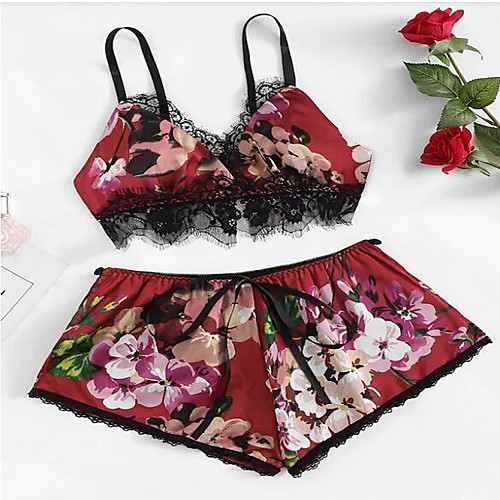 Women's Suits Pajamas Sets Mesh Lace Bow Geometric Embroidered Nylon Casual Strap Top Shorts Deep V Daily Wear Home Buckle / Super Sexy
Women's Suits Pajamas Sets Mesh Lace Bow Geometric Embroidered Nylon Casual Strap Top Shorts Deep V Daily Wear Home Buckle / Super Sexy