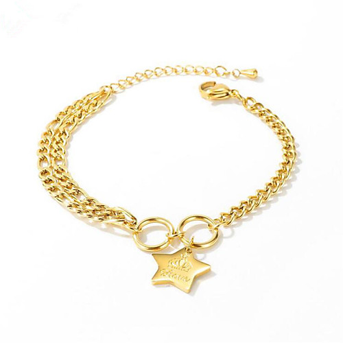 Women's Chain Bracelet Classic Star Stylish Titanium Steel Bracelet Jewelry Gold For Anniversary Festival
Women's Chain Bracelet Classic Star Stylish Titanium Steel Bracelet Jewelry Gold For Anniversary Festival