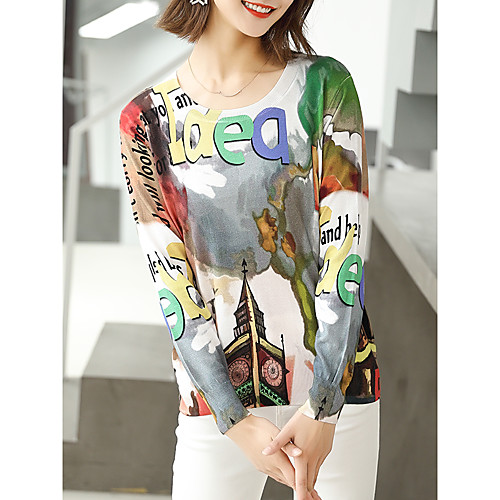 Women's Stylish 80' Floral Knitted Camouflage Letter Pullover Long Sleeve Sweater Cardigans Crew Neck Round Neck Fall White
Women's Stylish 80' Floral Knitted Camouflage Letter Pullover Long Sleeve Sweater Cardigans Crew Neck Round Neck Fall White