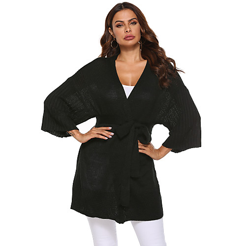 Women's Stylish Deep V Solid Colored Plain Cardigan Acrylic Fibers 3/4 Length Sleeve Sweater Cardigans Deep V Fall Winter Black Green
Women's Stylish Deep V Solid Colored Plain Cardigan Acrylic Fibers 3/4 Length Sleeve Sweater Cardigans Deep V Fall Winter Black Green