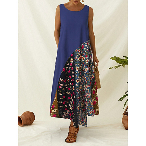 Women's Shift Dress Maxi long Dress Blushing Pink Green Navy Blue Sleeveless Print Patchwork Print Summer Round Neck Casual Loose 2021 M L XL XXL 3XL 4XL 5XL / Cotton / Cotton
Women's Shift Dress Maxi long Dress Blushing Pink Green Navy Blue Sleeveless Print Patchwork Print Summer Round Neck Casual Loose 2021 M L XL XXL 3XL 4XL 5XL / Cotton / Cotton