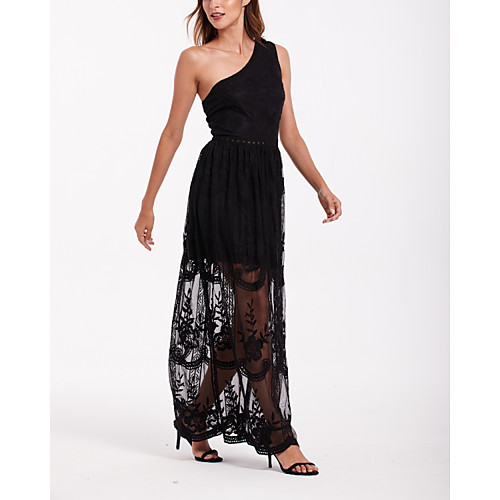 Sheath / Column Maxi Boho Party Wear Prom Dress One Shoulder Sleeveless Floor Length Lace with Lace Insert 2021
Sheath / Column Maxi Boho Party Wear Prom Dress One Shoulder Sleeveless Floor Length Lace with Lace Insert 2021