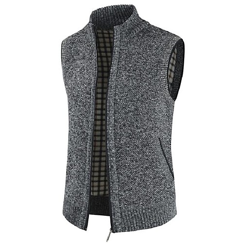 Men's Solid Colored Vest Sleeveless Sweater Cardigans Stand Collar Blue Wine Dark Gray
Men's Solid Colored Vest Sleeveless Sweater Cardigans Stand Collar Blue Wine Dark Gray