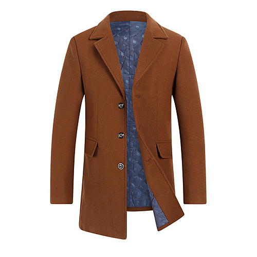 Men's Overcoat Daily Fall & Winter Long Coat Regular Fit Basic Jacket Long Sleeve Solid Colored Wine Khaki / Wool
Men's Overcoat Daily Fall & Winter Long Coat Regular Fit Basic Jacket Long Sleeve Solid Colored Wine Khaki / Wool