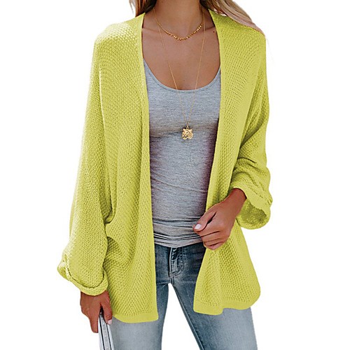 Women's Basic Knitted Solid Colored Plain Cardigan Long Sleeve Oversized Sweater Cardigans V Neck Fall Purple Yellow Gray
Women's Basic Knitted Solid Colored Plain Cardigan Long Sleeve Oversized Sweater Cardigans V Neck Fall Purple Yellow Gray