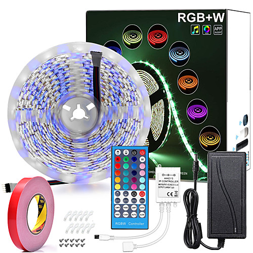5M RGBWW LED Strip Lights Waterproof 16.4ft 300LEDs SMD 5050 Warm White Plus RGB Light with 40 Key Remote Controller or 12V Power Supply Kit
5M RGBWW LED Strip Lights Waterproof 16.4ft 300LEDs SMD 5050 Warm White Plus RGB Light with 40 Key Remote Controller or 12V Power Supply Kit
