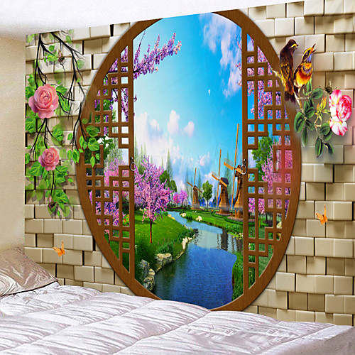 Window Landscape Wall Tapestry Art Decor Blanket Curtain Picnic Tablecloth Hanging Home Bedroom Living Room Dorm Decoration Polyester Chinese Style River Garden Flower Animal
Window Landscape Wall Tapestry Art Decor Blanket Curtain Picnic Tablecloth Hanging Home Bedroom Living Room Dorm Decoration Polyester Chinese Style River Garden Flower Animal
