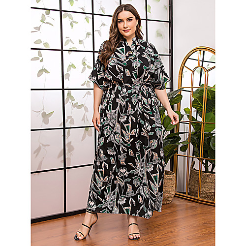 Women's Shift Dress Maxi long Dress Black Half Sleeve Print Print Fall V Neck Casual Loose 2021 One-Size
Women's Shift Dress Maxi long Dress Black Half Sleeve Print Print Fall V Neck Casual Loose 2021 One-Size