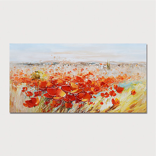Oil Painting Hand Painted Horizontal Abstract Floral / Botanical Modern Stretched Canvas 
Oil Painting Hand Painted Horizontal Abstract Floral / Botanical Modern Stretched Canvas