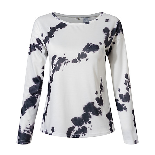 Women's Blouse Shirt Abstract Long Sleeve Print Round Neck Basic Tops White Black Blue
Women's Blouse Shirt Abstract Long Sleeve Print Round Neck Basic Tops White Black Blue