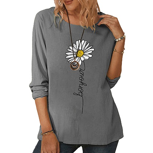 Women's Blouse Shirt Floral Flower Daisy Long Sleeve Print Round Neck Basic Tops White Green Gray
Women's Blouse Shirt Floral Flower Daisy Long Sleeve Print Round Neck Basic Tops White Green Gray