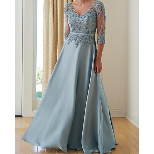 A-Line Mother of the Bride Dress Elegant V Neck Floor Length Chiffon Lace Half Sleeve with Pleats Appliques 2021
A-Line Mother of the Bride Dress Elegant V Neck Floor Length Chiffon Lace Half Sleeve with Pleats Appliques 2021