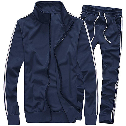 Men's 2 Piece Full Zip Tracksuit Sweatsuit Street Casual Winter Cotton Thermal Warm Lightweight Breathable Gym Workout Basketball Baseball Running Jogging Sportswear Stripes Plus Size Black Sky Blue
Men's 2 Piece Full Zip Tracksuit Sweatsuit Street Casual Winter Cotton Thermal Warm Lightweight Breathable Gym Workout Basketball Baseball Running Jogging Sportswear Stripes Plus Size Black Sky Blue