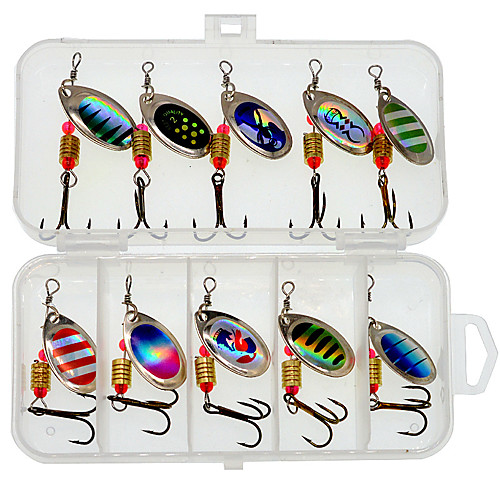 10pcs Fishing Lure Spinnerbait, Bass Trout Salmon Hard Metal Spinner Baits Kit with Tackle Boxe
10pcs Fishing Lure Spinnerbait, Bass Trout Salmon Hard Metal Spinner Baits Kit with Tackle Boxe