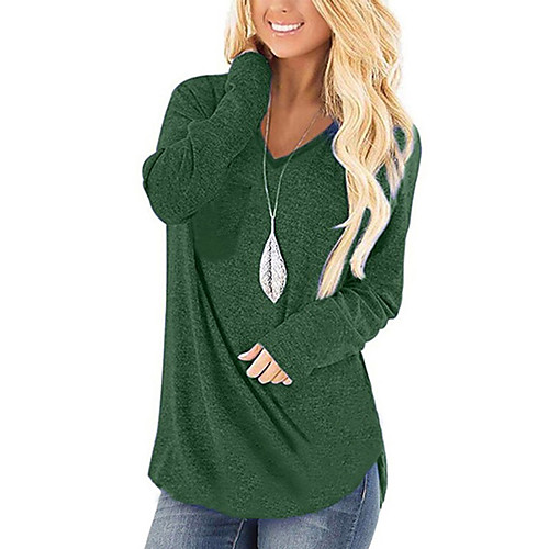Women's Tunic Solid Colored Long Sleeve V Neck Basic Tops Black Blue Green
Women's Tunic Solid Colored Long Sleeve V Neck Basic Tops Black Blue Green