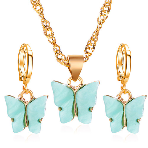 Women's Jewelry Set Classic Butterfly Dangling Fashion Trendy Earrings Jewelry Yellow / Blushing Pink / Green For Party Evening Street Formal Beach Festival 1 set
Women's Jewelry Set Classic Butterfly Dangling Fashion Trendy Earrings Jewelry Yellow / Blushing Pink / Green For Party Evening Street Formal Beach Festival 1 set