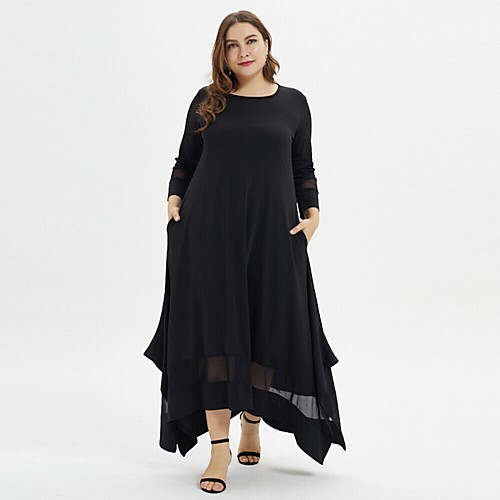 Women's Swing Dress Maxi long Dress Black 3/4 Length Sleeve Solid Color Summer Round Neck Casual Holiday Loose 2021 XL XXL 3XL 5XL
Women's Swing Dress Maxi long Dress Black 3/4 Length Sleeve Solid Color Summer Round Neck Casual Holiday Loose 2021 XL XXL 3XL 5XL