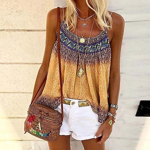 Women's Beach Camisole Blouse Abstract Print Boat Neck Beach Boho Tops Loose Blue Purple Yellow
Women's Beach Camisole Blouse Abstract Print Boat Neck Beach Boho Tops Loose Blue Purple Yellow