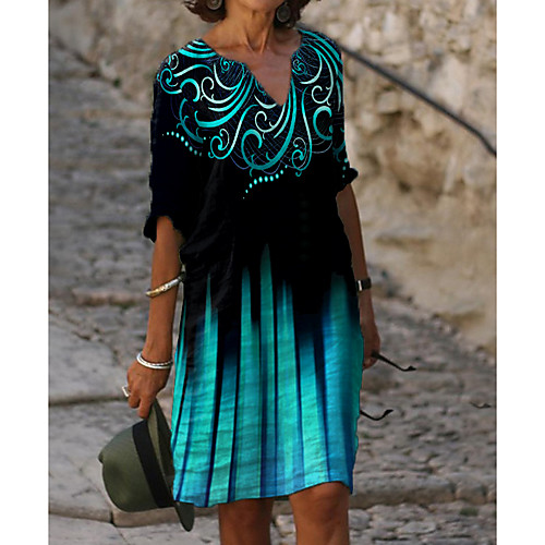 Women's Shift Dress Knee Length Dress Blue Half Sleeve Floral Tie Dye Print Summer V Neck Casual Loose 2021 M L XL XXL 3XL
Women's Shift Dress Knee Length Dress Blue Half Sleeve Floral Tie Dye Print Summer V Neck Casual Loose 2021 M L XL XXL 3XL