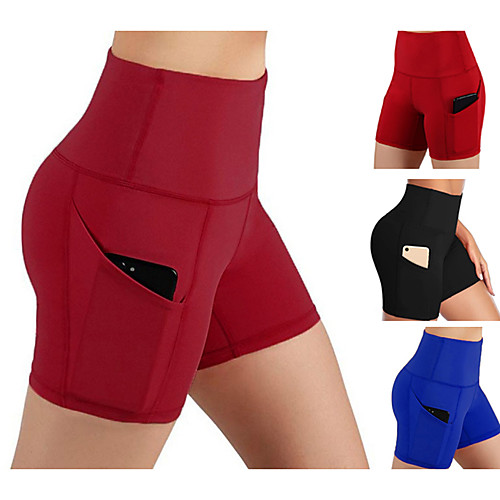 Women's High Waist Yoga Shorts Side Pockets Shorts Butt Lift Burgundy Black Blue Fitness Running Summer Sports Activewear Micro-elastic Slim
Women's High Waist Yoga Shorts Side Pockets Shorts Butt Lift Burgundy Black Blue Fitness Running Summer Sports Activewear Micro-elastic Slim