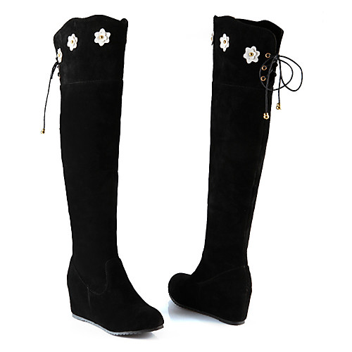 Women's Boots Wedge Heel Round Toe Over The Knee Boots Basic Casual Daily Walking Shoes Suede Flower Solid Colored Black Yellow Pink / Knee High Boots
Women's Boots Wedge Heel Round Toe Over The Knee Boots Basic Casual Daily Walking Shoes Suede Flower Solid Colored Black Yellow Pink / Knee High Boots