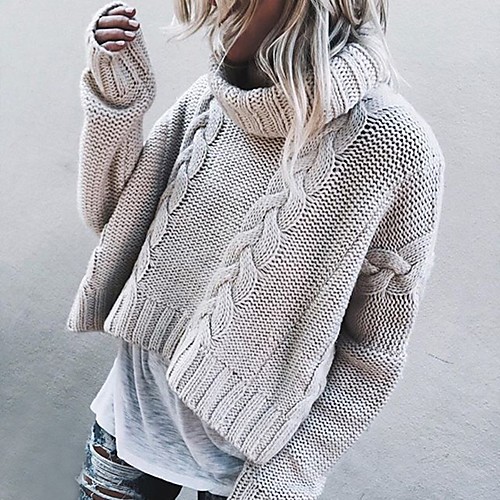 Women's Basic Knitted Solid Color Plain Pullover Long Sleeve Sweater Cardigans Turtleneck Fall Winter Khaki Beige Gray
Women's Basic Knitted Solid Color Plain Pullover Long Sleeve Sweater Cardigans Turtleneck Fall Winter Khaki Beige Gray