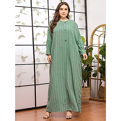 Women's T Shirt Dress Tee Dress Maxi long Dress Green 3/4 Length Sleeve Striped Button Fall Round Neck Casual Boho Loose 2021 One-Size
Women's T Shirt Dress Tee Dress Maxi long Dress Green 3/4 Length Sleeve Striped Button Fall Round Neck Casual Boho Loose 2021 One-Size