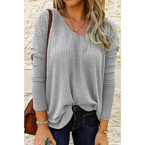 Women's Plus Size Blouse Shirt Solid Colored Long Sleeve V Neck Basic Tops Black Blue Blushing Pink
Women's Plus Size Blouse Shirt Solid Colored Long Sleeve V Neck Basic Tops Black Blue Blushing Pink