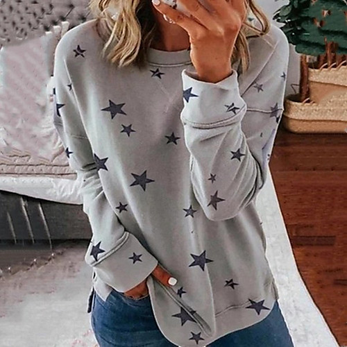 Women's Pullover Sweatshirt Star Daily Sports Casual Hoodies Sweatshirts Loose Oversized Gray Khaki Green
Women's Pullover Sweatshirt Star Daily Sports Casual Hoodies Sweatshirts Loose Oversized Gray Khaki Green