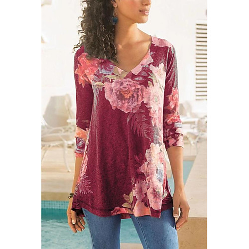 Women's Blouse Shirt Abstract Long Sleeve Print V Neck Basic Tops Blue Red Gray
Women's Blouse Shirt Abstract Long Sleeve Print V Neck Basic Tops Blue Red Gray