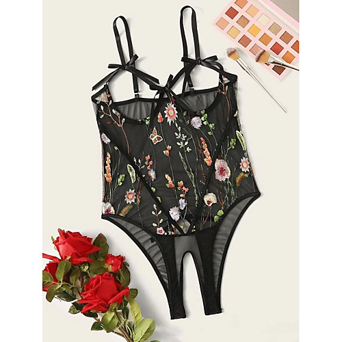 Women's Mesh Lace Bow Erotic Bodysuits Nightwear Jacquard Embroidered Black S M L / Strap / Strap
Women's Mesh Lace Bow Erotic Bodysuits Nightwear Jacquard Embroidered Black S M L / Strap / Strap