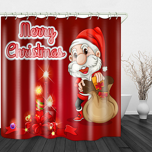Christmas Candle Santa Digital Print Shower Curtain Shower Curtains & Hooks Modern Polyester Trend Design
Christmas Candle Santa Digital Print Shower Curtain Shower Curtains & Hooks Modern Polyester Trend Design