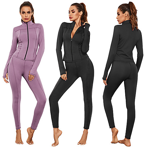 Women's 2pcs Yoga Suit Winter Front Zipper Fashion Black Purple Spandex Yoga Fitness Gym Workout Jacket Tights Clothing Suit Long Sleeve Sport Activewear Tummy Control Butt Lift Breathable Quick Dry
Women's 2pcs Yoga Suit Winter Front Zipper Fashion Black Purple Spandex Yoga Fitness Gym Workout Jacket Tights Clothing Suit Long Sleeve Sport Activewear Tummy Control Butt Lift Breathable Quick Dry