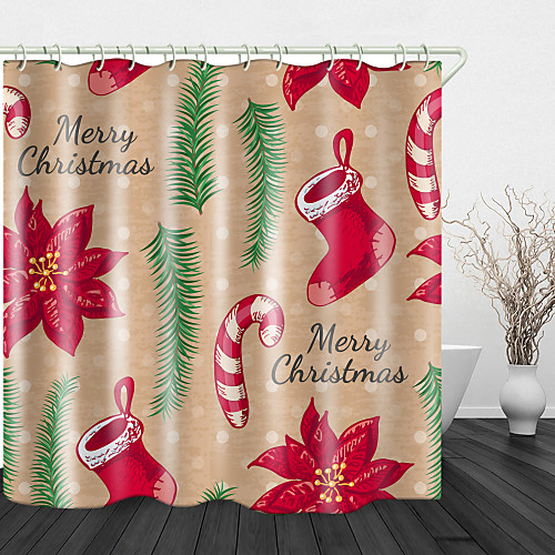 Christmas Flower Candy Socks Digital Printing Shower Curtain Shower Curtains & Hooks Modern Polyester Trend Design
Christmas Flower Candy Socks Digital Printing Shower Curtain Shower Curtains & Hooks Modern Polyester Trend Design