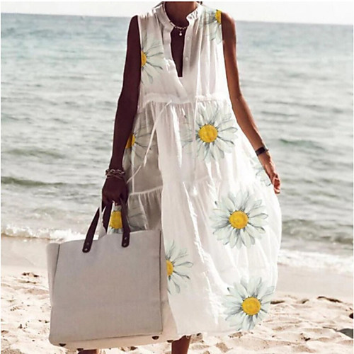 Women's Swing Dress Maxi long Dress White Sleeveless Floral Print Summer V Neck Hot Casual Boho Holiday Loose 2021 S M L XL XXL 3XL
Women's Swing Dress Maxi long Dress White Sleeveless Floral Print Summer V Neck Hot Casual Boho Holiday Loose 2021 S M L XL XXL 3XL