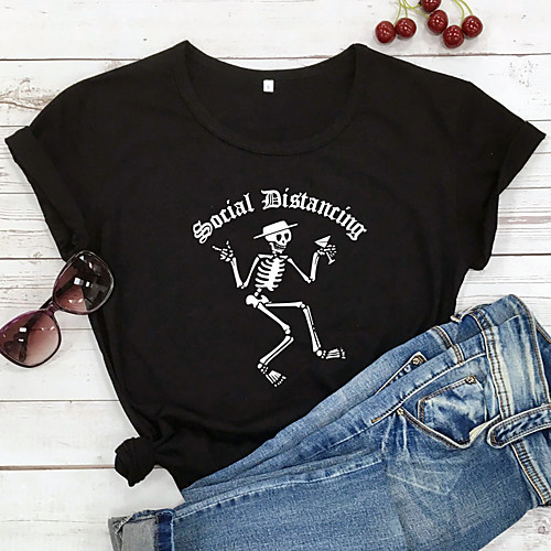 Women's Halloween T shirt Graphic Bull Letter Print Round Neck Basic Halloween Tops 100% Cotton White Black Red
Women's Halloween T shirt Graphic Bull Letter Print Round Neck Basic Halloween Tops 100% Cotton White Black Red