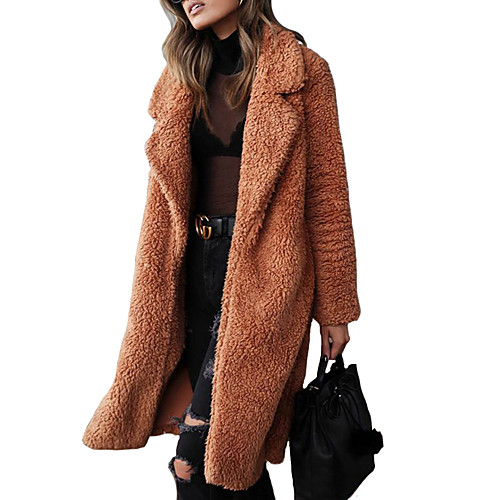Women's Faux Fur Coat Going out Fall & Winter Long Coat Shirt Collar Loose Streetwear Jacket Long Sleeve Solid Colored Fur Trim Army Green Camel / Work / Patchwork
Women's Faux Fur Coat Going out Fall & Winter Long Coat Shirt Collar Loose Streetwear Jacket Long Sleeve Solid Colored Fur Trim Army Green Camel / Work / Patchwork