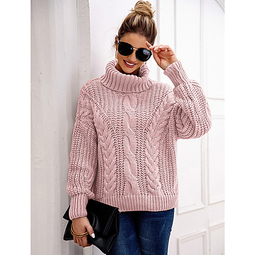 Women's Stylish Knitted Solid Color Plain Pullover Long Sleeve Sweater Cardigans Turtleneck Fall Winter Blushing Pink Wine
Women's Stylish Knitted Solid Color Plain Pullover Long Sleeve Sweater Cardigans Turtleneck Fall Winter Blushing Pink Wine
