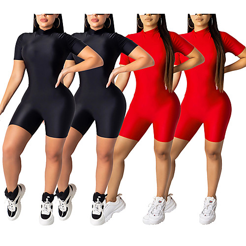 Women's Tracksuit Workout Jumpsuit Summer Zipper Fashion Red Black Ice Silk Yoga Fitness Gym Workout Bodysuit Clothing Suit Short Sleeve Sport Activewear Tummy Control Butt Lift Quick Dry Breathable
Women's Tracksuit Workout Jumpsuit Summer Zipper Fashion Red Black Ice Silk Yoga Fitness Gym Workout Bodysuit Clothing Suit Short Sleeve Sport Activewear Tummy Control Butt Lift Quick Dry Breathable