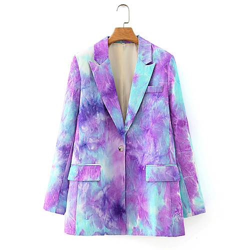 Single Breasted One-button Women's Blazer Notch lapel collar Tie Dye Purple / Khaki S / M / L
Single Breasted One-button Women's Blazer Notch lapel collar Tie Dye Purple / Khaki S / M / L