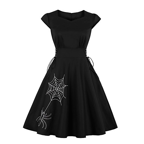 Women's Halloween A Line Dress Knee Length Dress Green White Black Sleeveless Bat Spider Solid Color Animal Zipper Summer Round Neck Hot Vintage 2021 S M L XL XXL / Cotton / Cotton
Women's Halloween A Line Dress Knee Length Dress Green White Black Sleeveless Bat Spider Solid Color Animal Zipper Summer Round Neck Hot Vintage 2021 S M L XL XXL / Cotton / Cotton