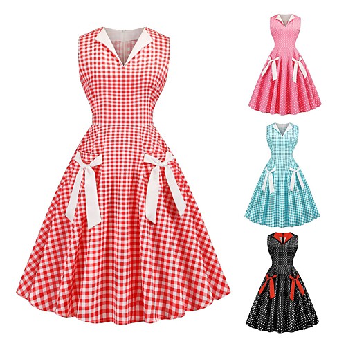 Audrey Hepburn Polka Dots Dresses Retro Vintage 1950s Vacation Dress Dress Party Costume A-Line Dress Tea Dress Women's Costume Black / Red / Blushing Pink Vintage Cosplay Party / Evening Homecoming
Audrey Hepburn Polka Dots Dresses Retro Vintage 1950s Vacation Dress Dress Party Costume A-Line Dress Tea Dress Women's Costume Black / Red / Blushing Pink Vintage Cosplay Party / Evening Homecoming