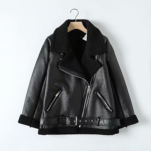 Women's Coat Daily Winter Long Coat Notch lapel collar Regular Fit Basic Jacket Long Sleeve Solid Colored White Black / PU
Women's Coat Daily Winter Long Coat Notch lapel collar Regular Fit Basic Jacket Long Sleeve Solid Colored White Black / PU