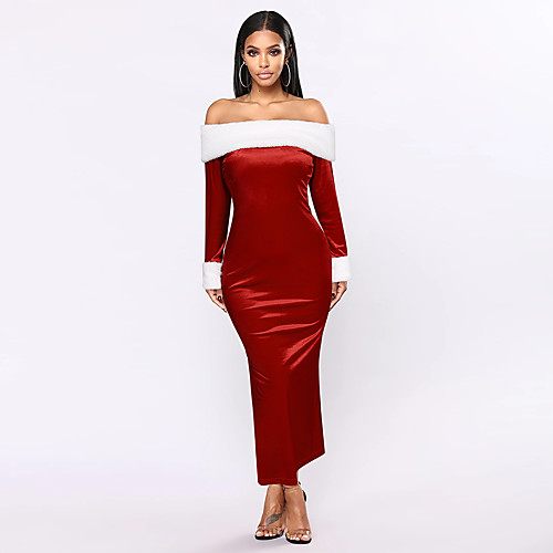 Women's Sheath Dress Maxi long Dress Red Long Sleeve Solid Color Backless Patchwork Fall Off Shoulder Elegant Party 2021 S M L XL
Women's Sheath Dress Maxi long Dress Red Long Sleeve Solid Color Backless Patchwork Fall Off Shoulder Elegant Party 2021 S M L XL
