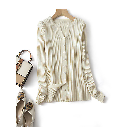 Women's Stylish Knitted Solid Color Plain Cardigan Acrylic Fibers Long Sleeve Sweater Cardigans V Neck Fall Purple Khaki Beige
Women's Stylish Knitted Solid Color Plain Cardigan Acrylic Fibers Long Sleeve Sweater Cardigans V Neck Fall Purple Khaki Beige