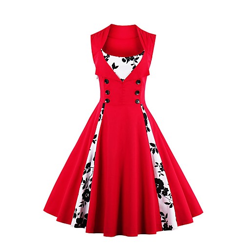 Women's Swing Dress Knee Length Dress Purple Wine Red Light Blue Sleeveless Print Zipper Patchwork Summer Square Neck Hot Vintage 2021 S M L XL XXL 3XL 4XL 5XL / Cotton / Cotton
Women's Swing Dress Knee Length Dress Purple Wine Red Light Blue Sleeveless Print Zipper Patchwork Summer Square Neck Hot Vintage 2021 S M L XL XXL 3XL 4XL 5XL / Cotton / Cotton