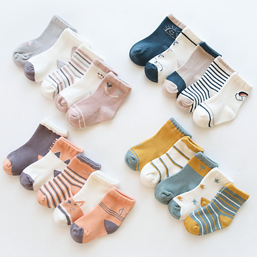 Kids Athletic Sports Socks 5 Pairs Long Boys' Girls' Crew Socks Tube Socks Breathable Sweat wicking Comfortable Gym Workout Basketball Running Skateboarding Sports Pattern Stripes Color Block Cotton
Kids Athletic Sports Socks 5 Pairs Long Boys' Girls' Crew Socks Tube Socks Breathable Sweat wicking Comfortable Gym Workout Basketball Running Skateboarding Sports Pattern Stripes Color Block Cotton