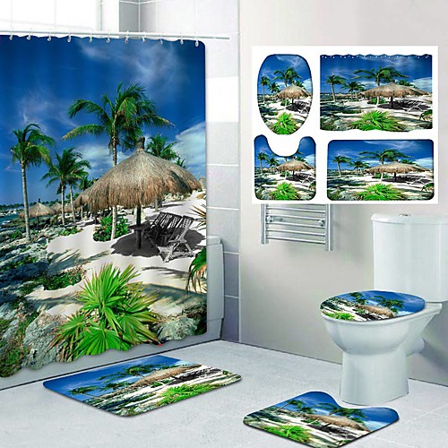 Fresh Seaside Pattern PrintingBathroom Shower Curtain Leisure Toilet Four-Piece Design
Fresh Seaside Pattern PrintingBathroom Shower Curtain Leisure Toilet Four-Piece Design
